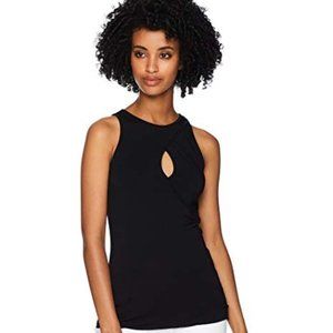 Bailey44 Ying Yang Black Keyhole Sleeveless Top